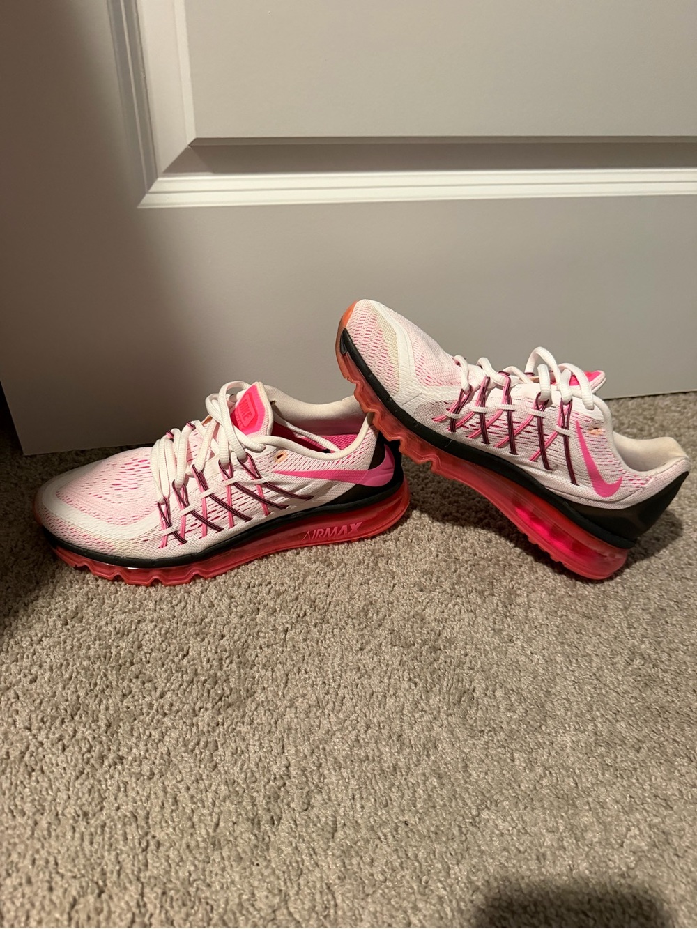 Nike Women’s Air Max Athletic Shoes - White & Pink